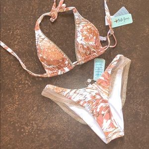 NWT Lupo Fama High leg rose gold bikini
